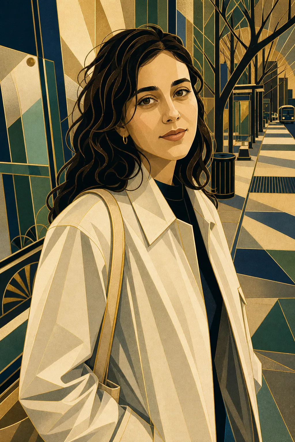 art deco graphic posterization