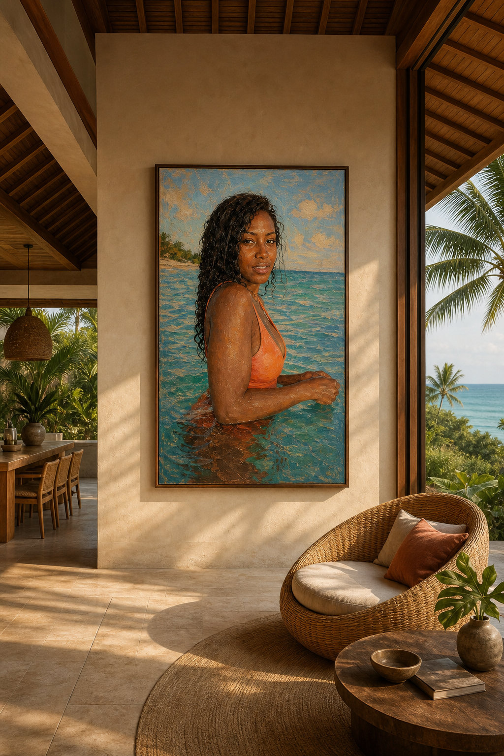 Balinese Penthouse Framed Painting — after