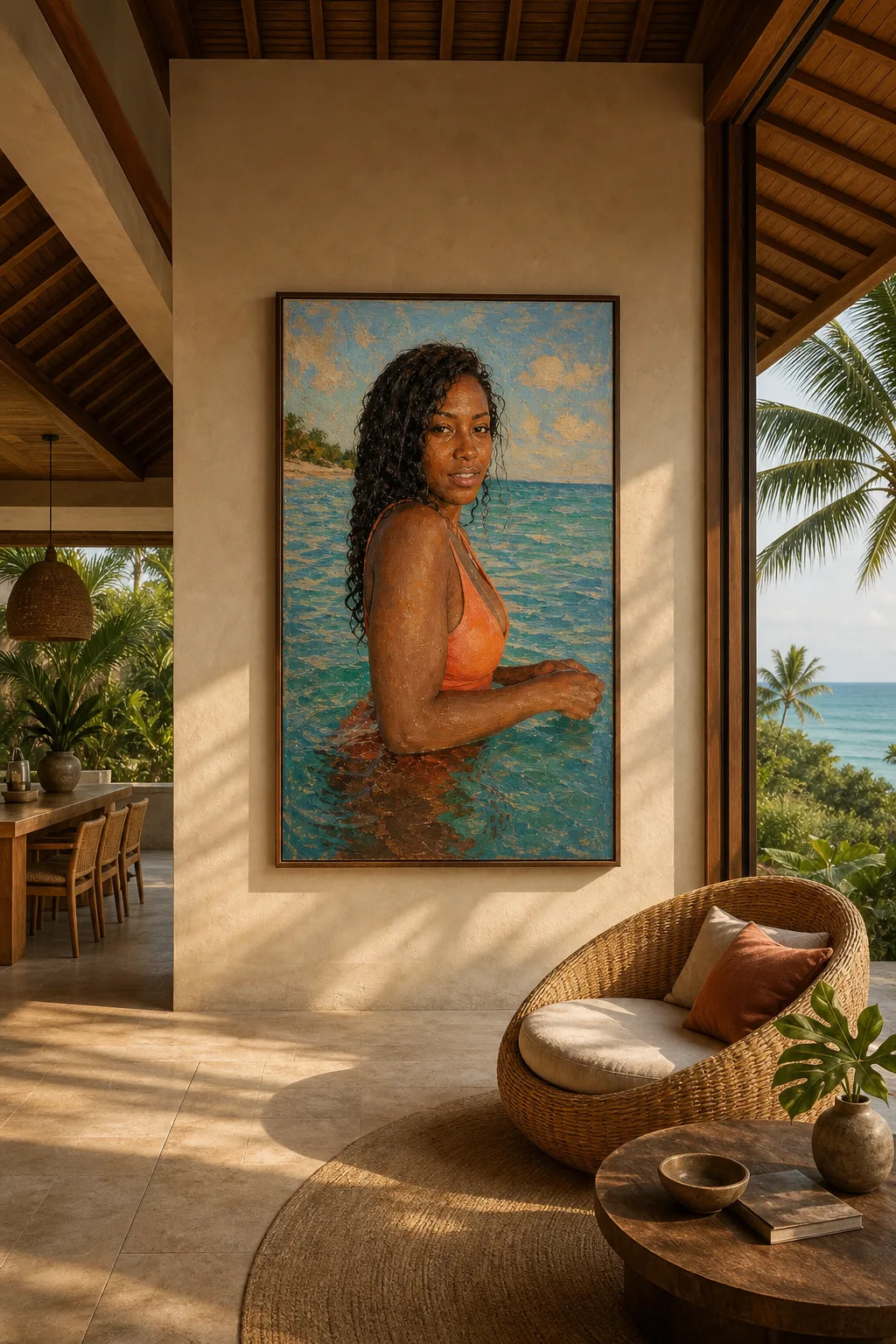 balinese penthouse framed painting