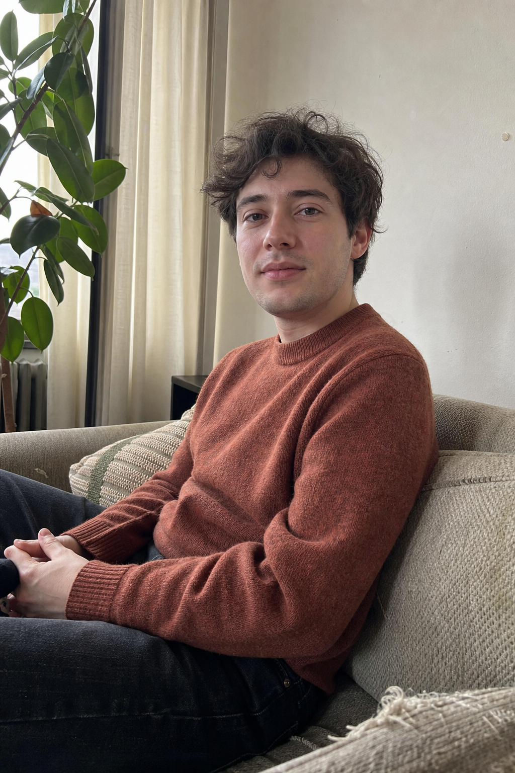 Casual Window Seat Portrait — before