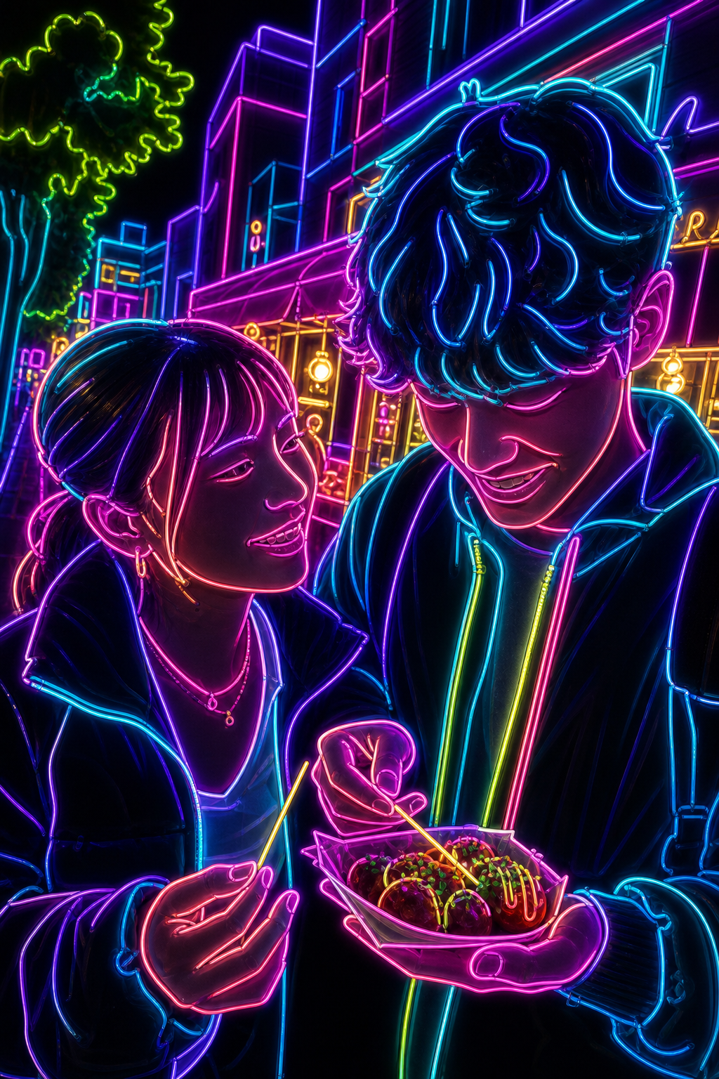 electroluminescent neon wirework