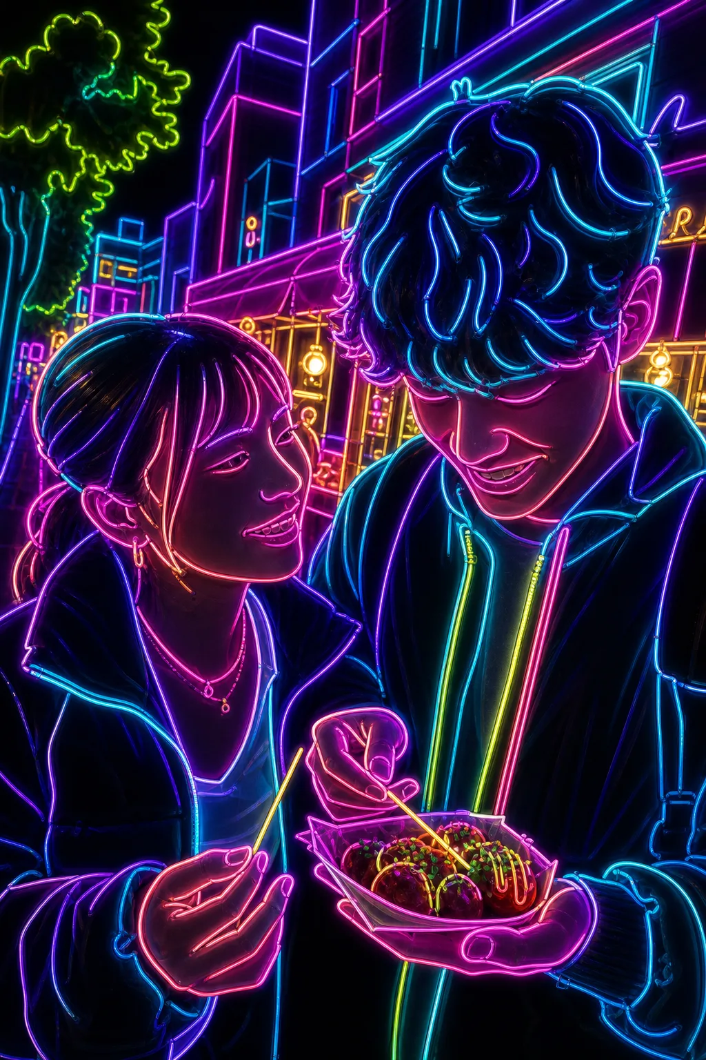 electroluminescent neon wirework