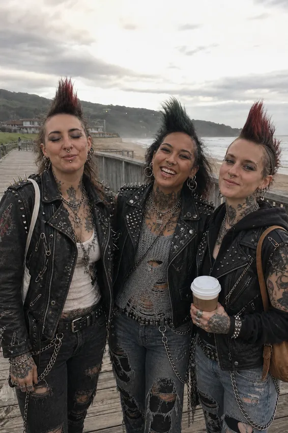 Exaggerated Punk Makeover, after