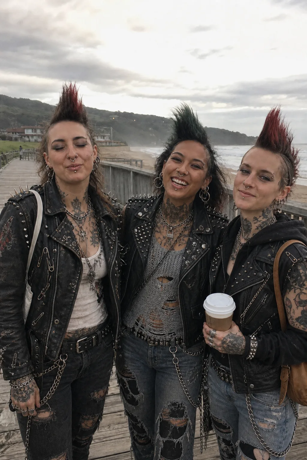 exaggerated punk makeover