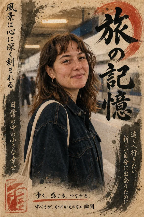 Japanese Calligraphy Grain Poster, after
