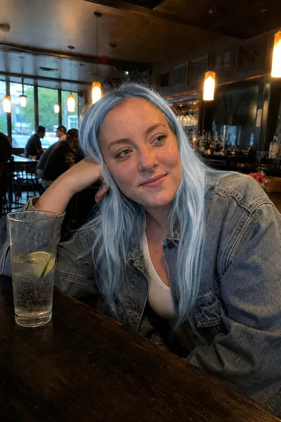 Light Blue Hair Recoloring, after