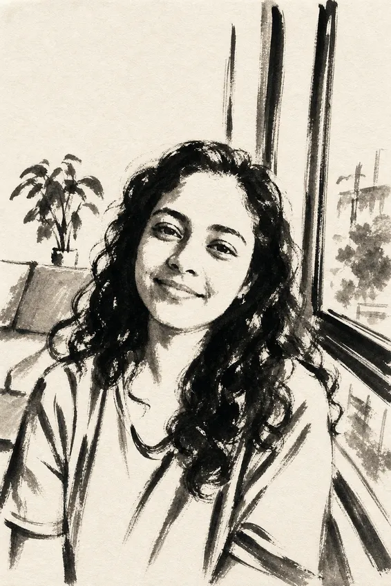 One Minute Black Stroke Portrait, after
