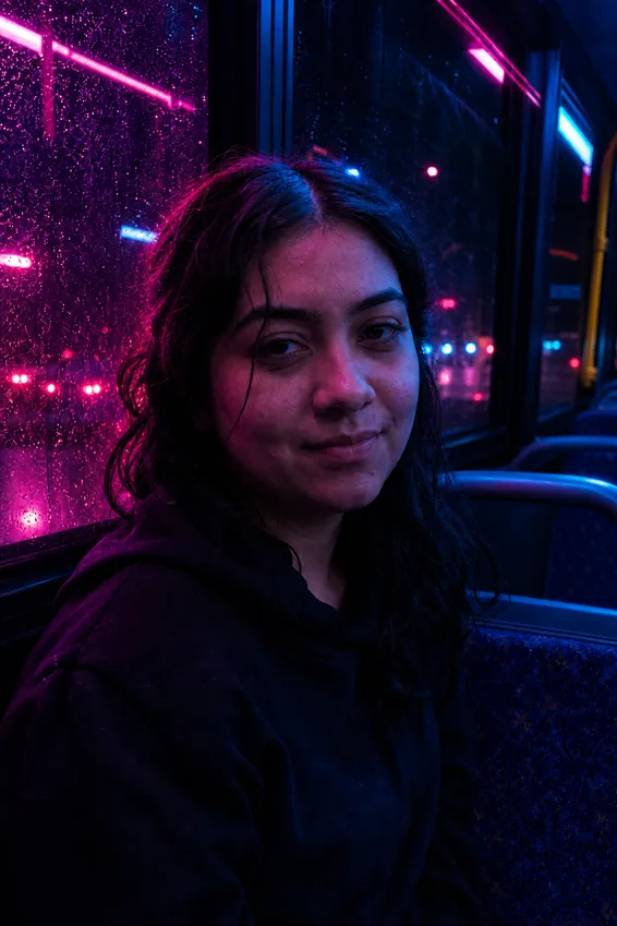 Pink Blue Neon Blacklight, after