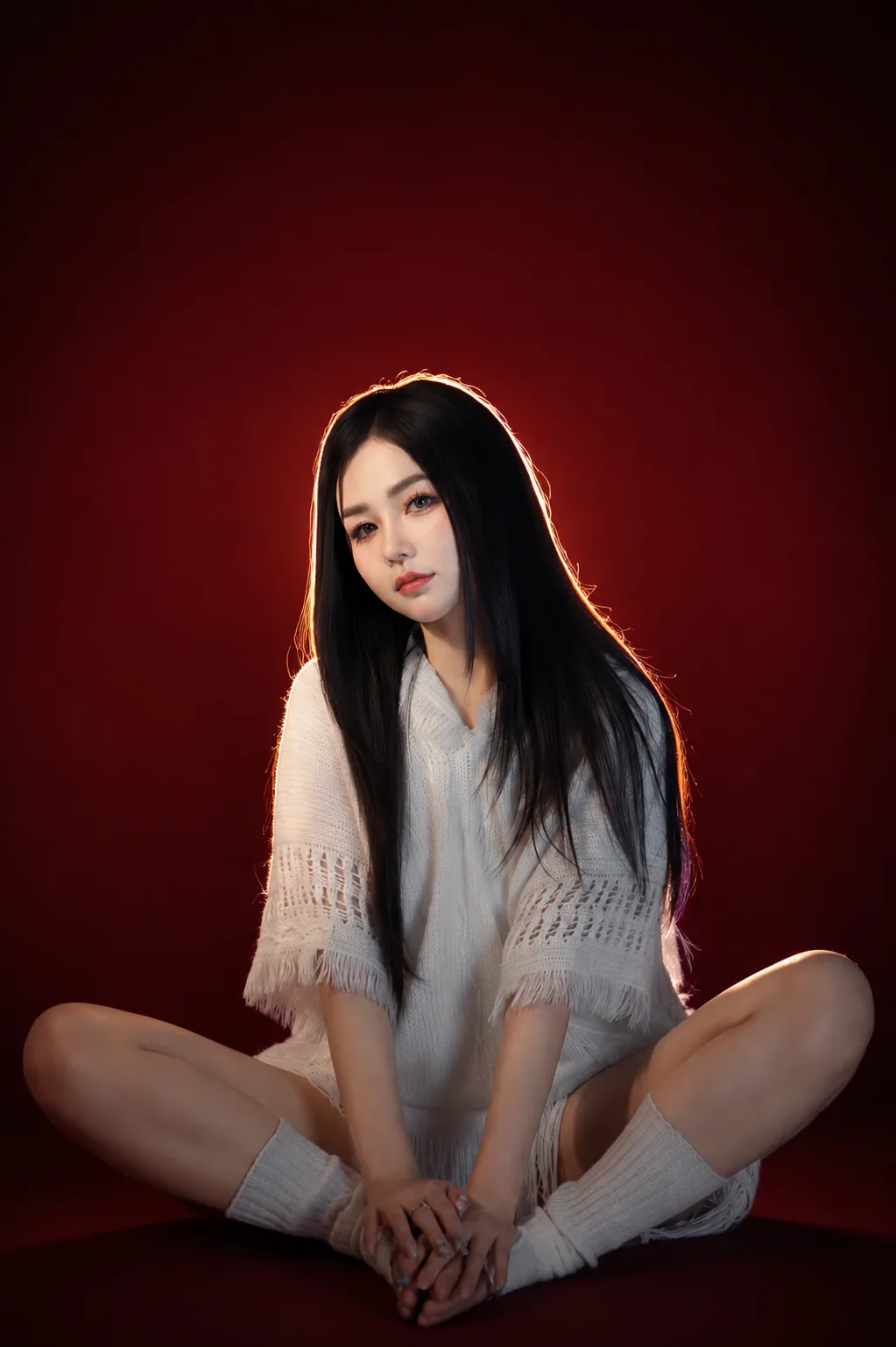 red background