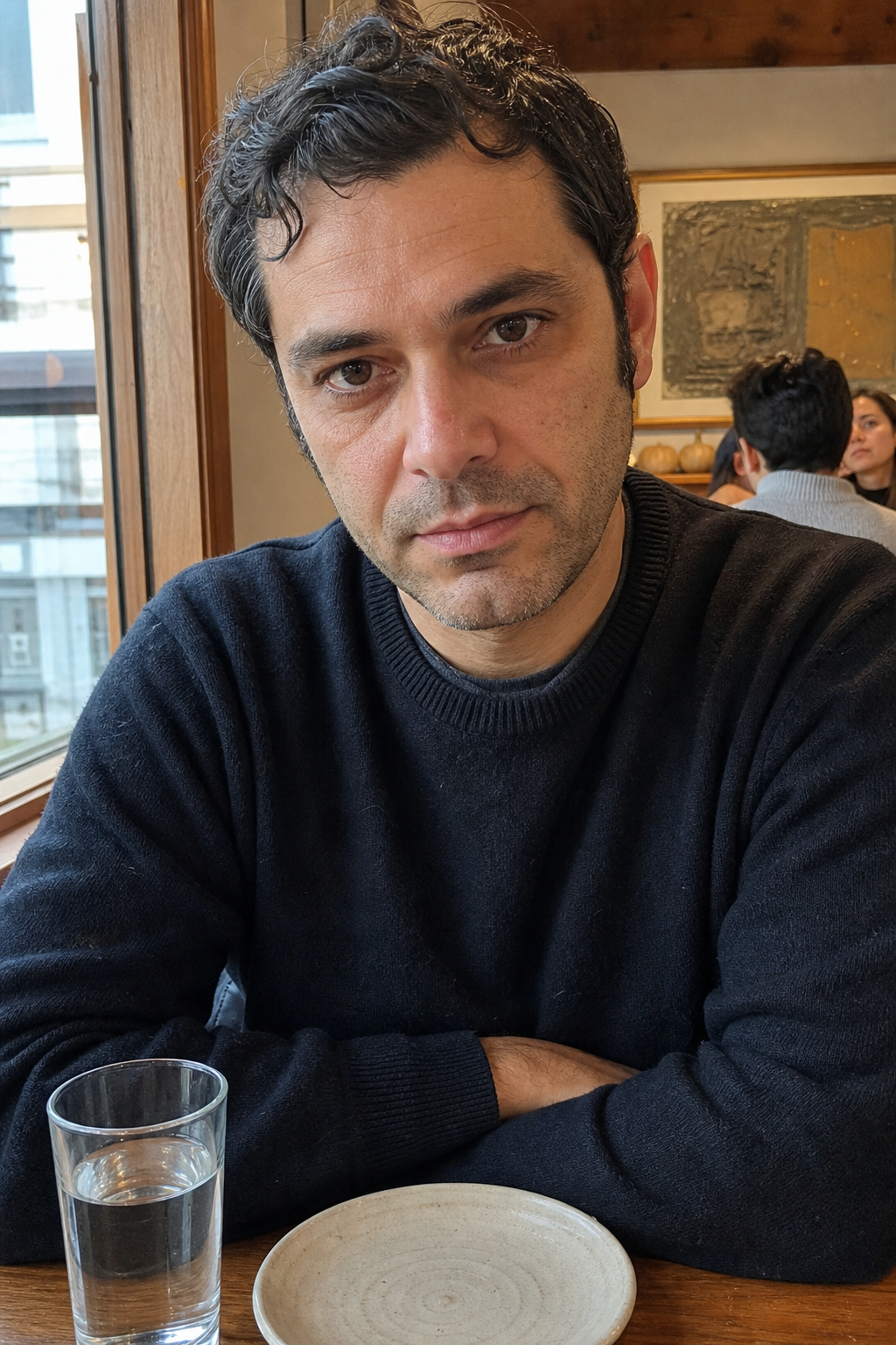 Tailored Serious Studio Headshot — before