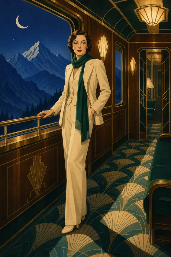 Art Deco Train Poster