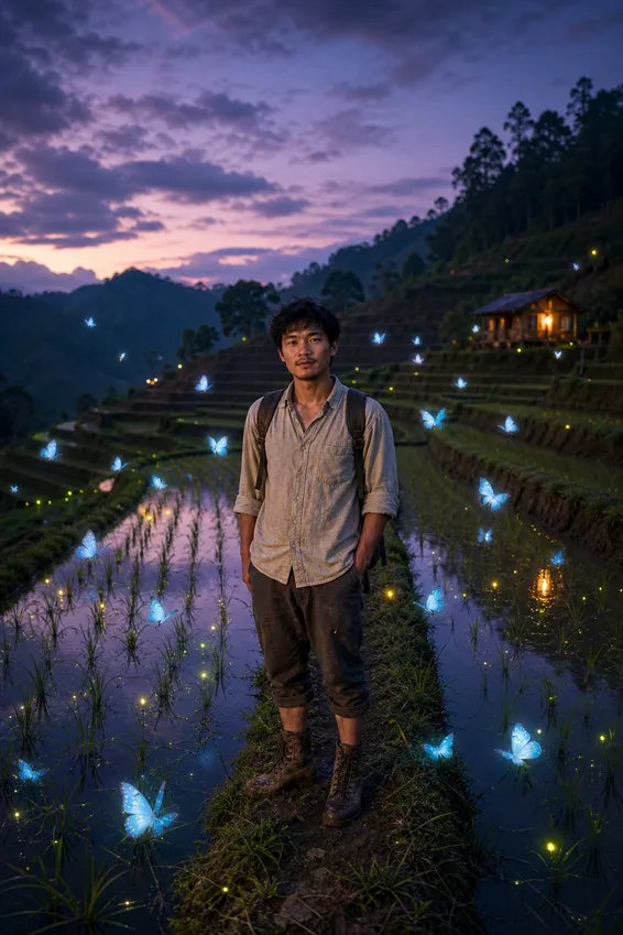 Firefly Rice Terrace Dusk