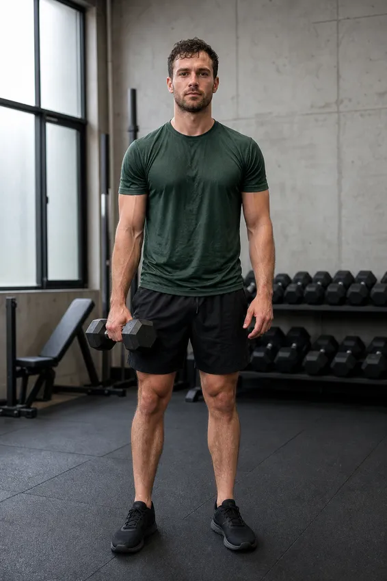 Industrial Gym Dumbbell Hold