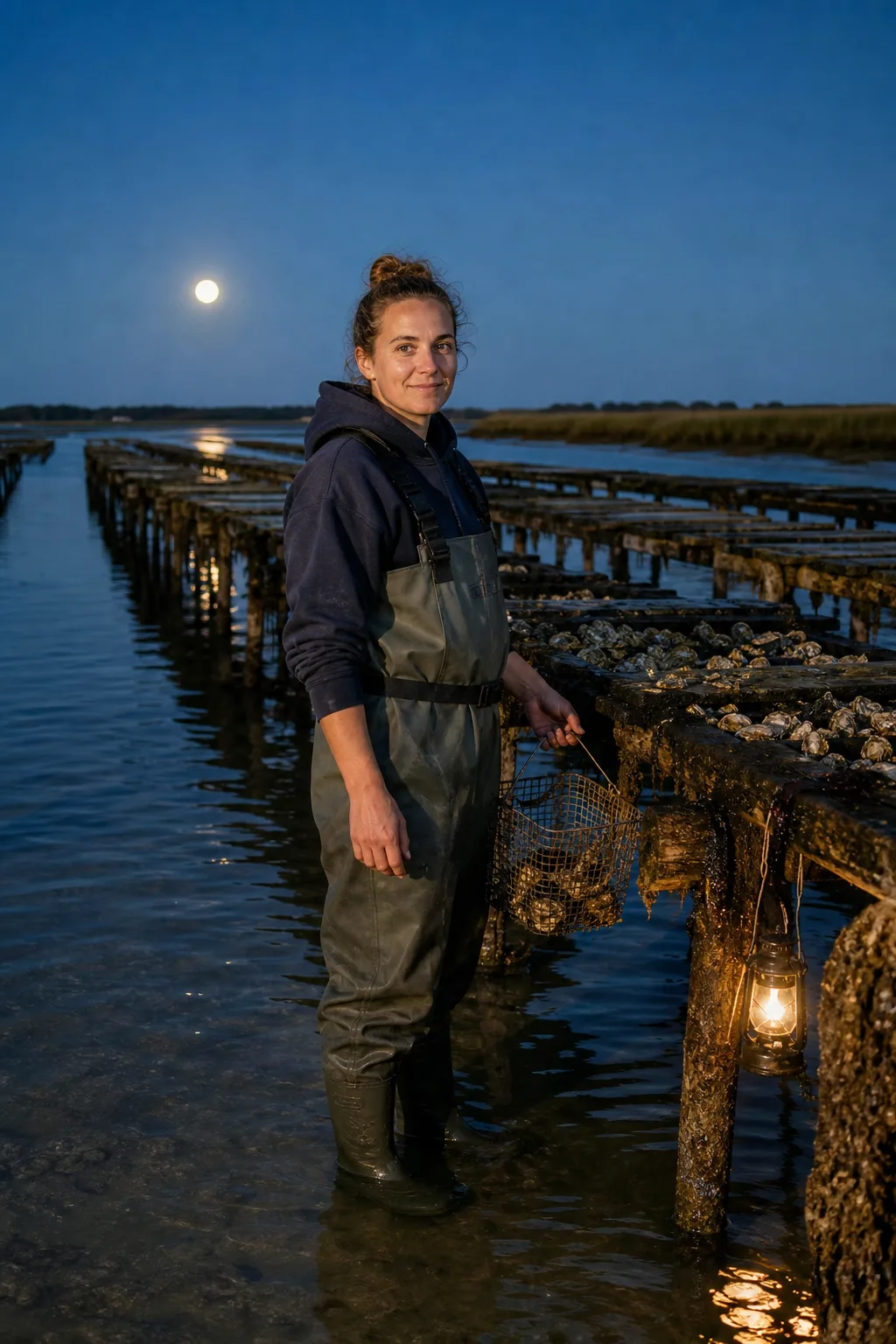Moonlit Oyster Farm