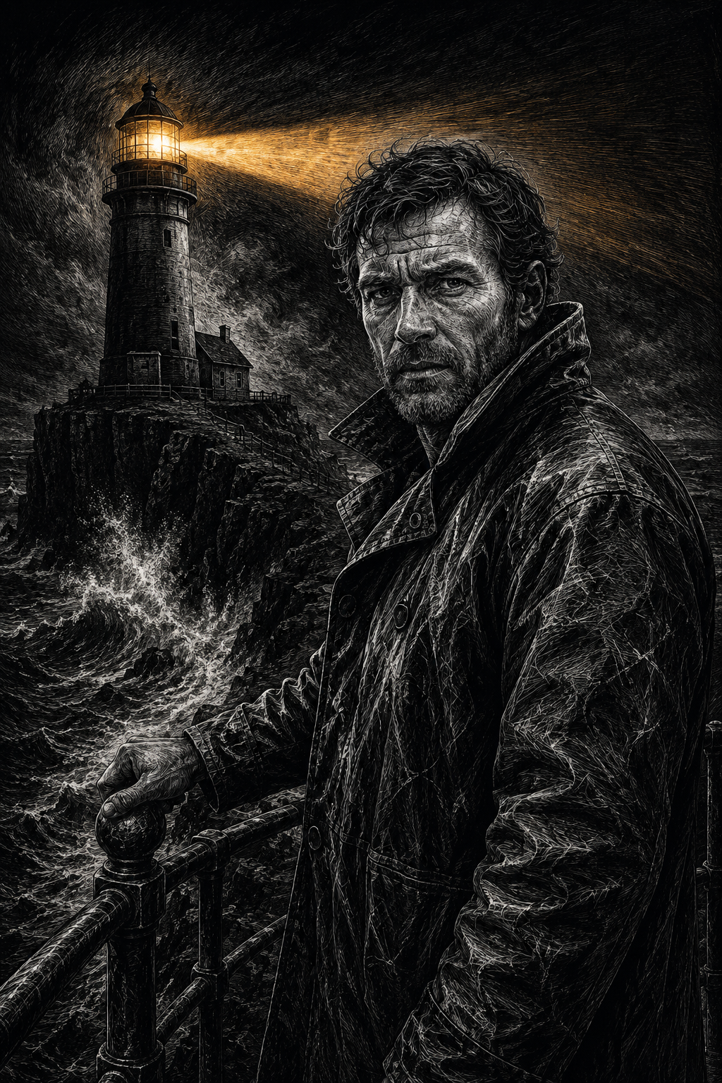 Scratchboard Lighthouse
