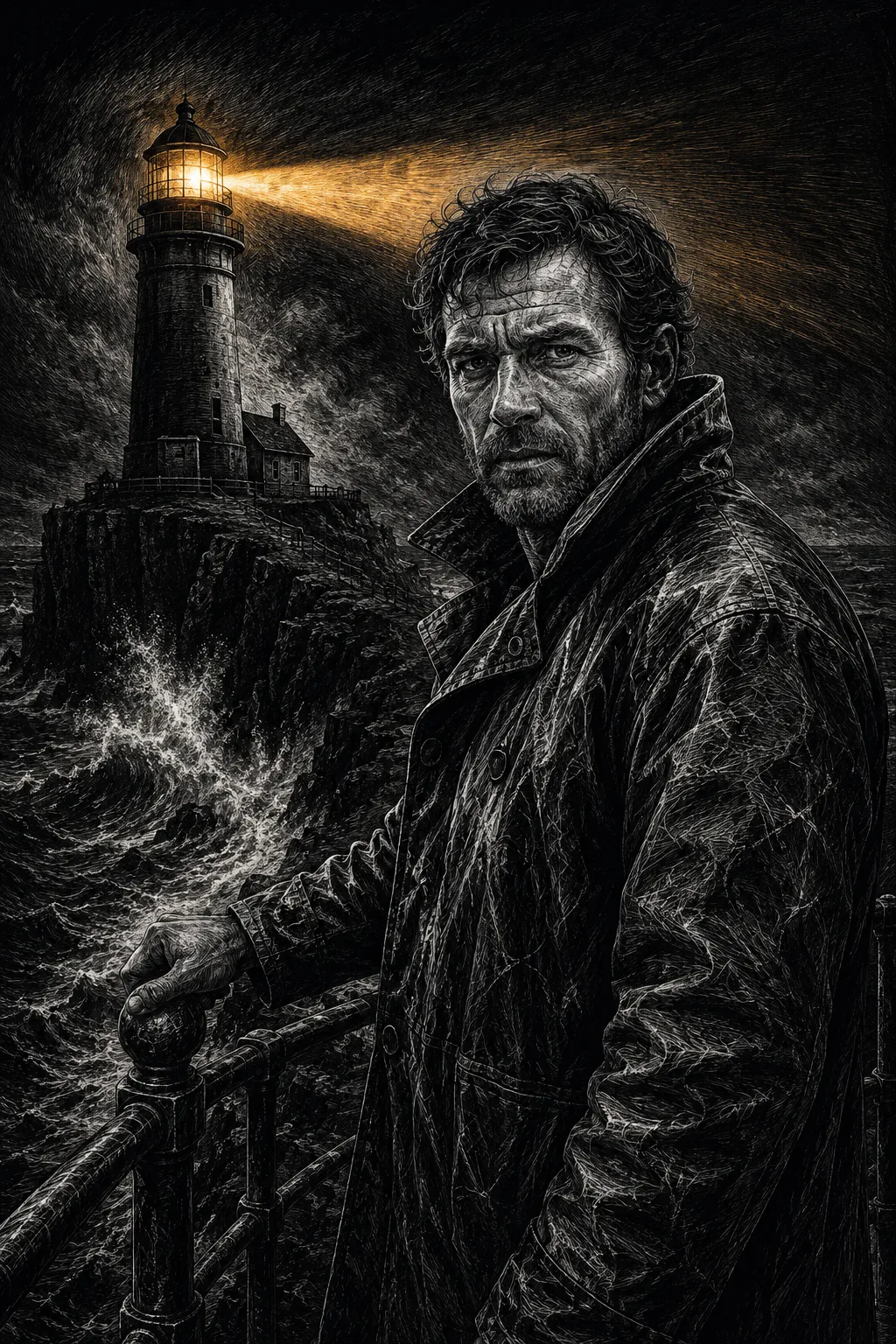 Scratchboard Lighthouse