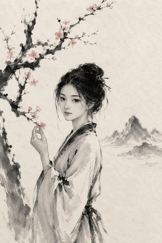 Sumi E Blossom
