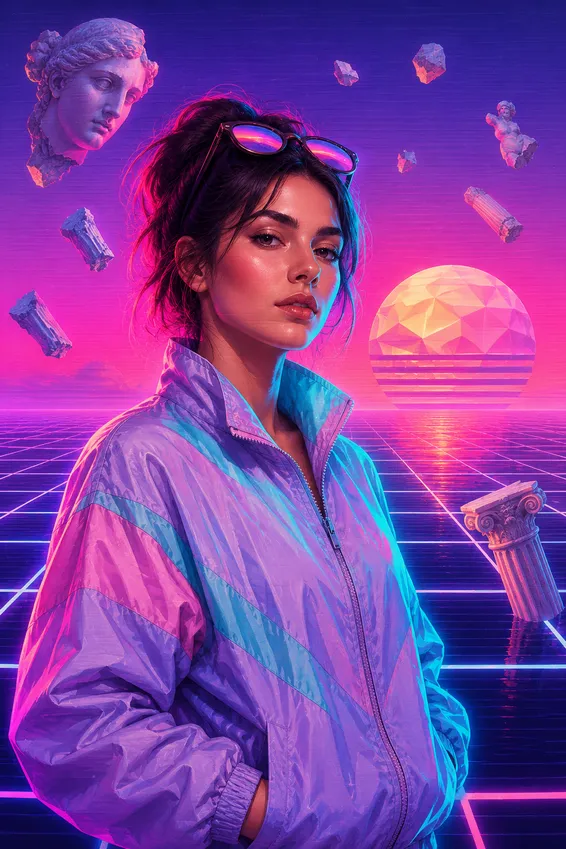 Vaporwave Grid